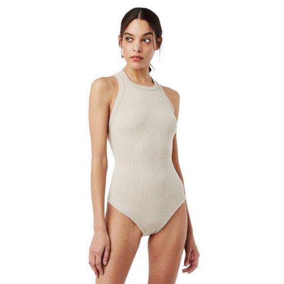 Alix Austin Thong Bodysuit In Almond, Size Medium